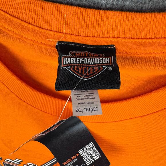 Harley Davidson T-Shirt‎ Men's 2XL Orange Las Vegas High Rollers Gambling NWT - Picture 3 of 6